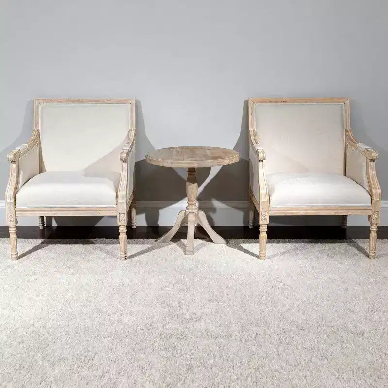 Fauteuil d'appoint français, cadre en bois traditionnel