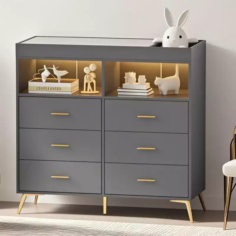 Commode à langer avec tiroirs et pieds en métal, organisateur de chambre de bébé