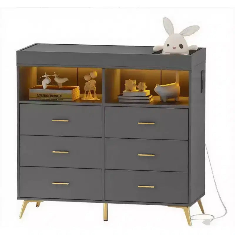 Commode à langer avec tiroirs et pieds en métal, organisateur de chambre de bébé