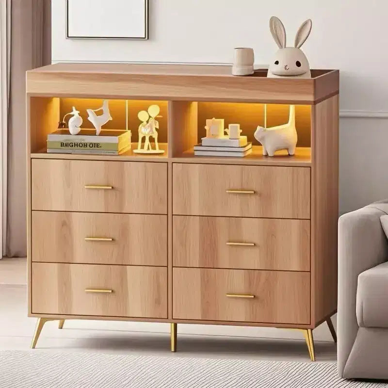 Commode à langer avec tiroirs et pieds en métal, organisateur de chambre de bébé