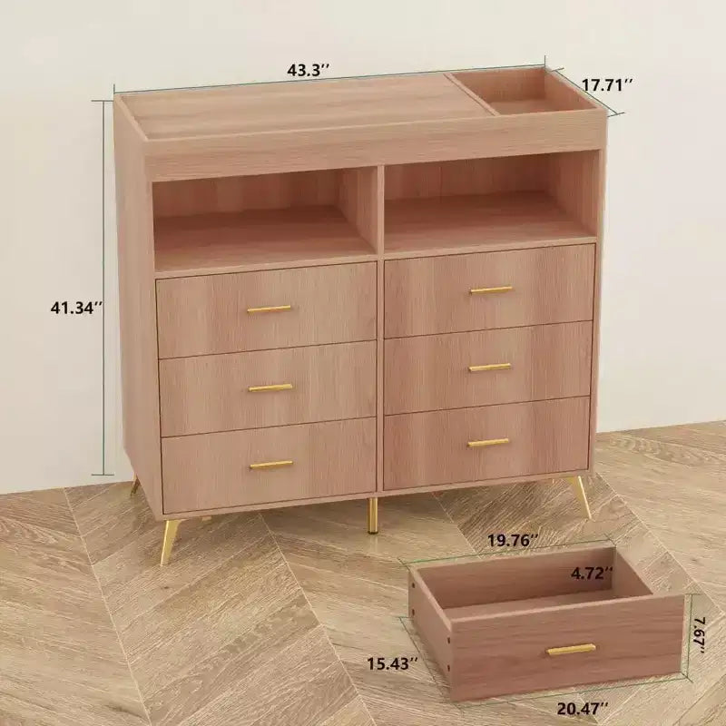 Commode à langer avec tiroirs et pieds en métal, organisateur de chambre de bébé