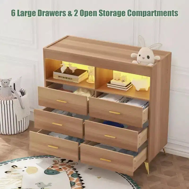Commode à langer avec tiroirs et pieds en métal, organisateur de chambre de bébé