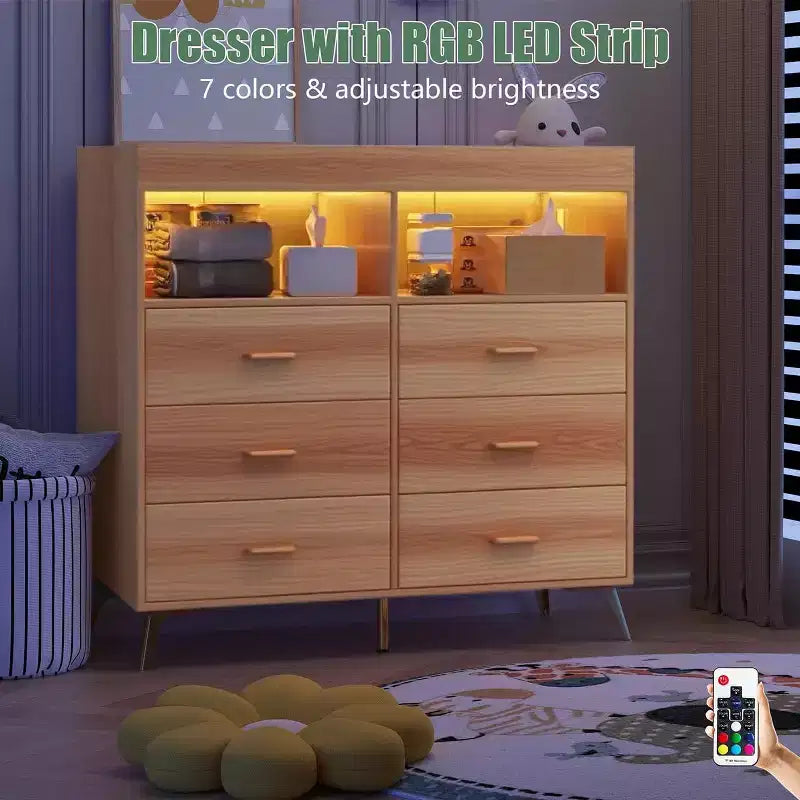 Commode à langer avec tiroirs et pieds en métal, organisateur de chambre de bébé