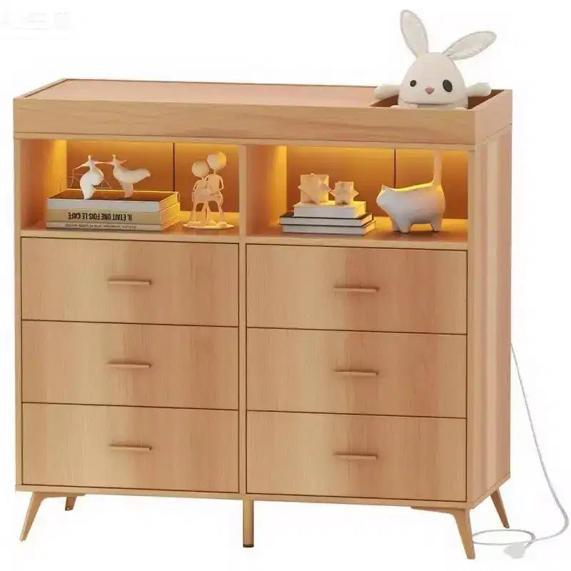 Commode à langer avec tiroirs et pieds en métal, organisateur de chambre de bébé