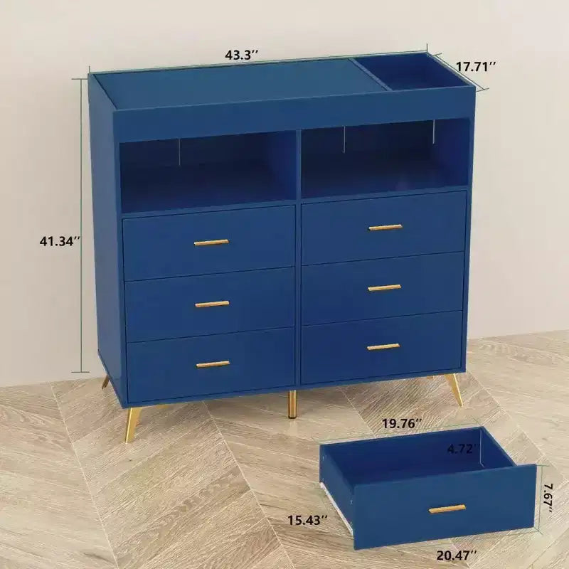 Commode à langer avec tiroirs et pieds en métal, organisateur de chambre de bébé