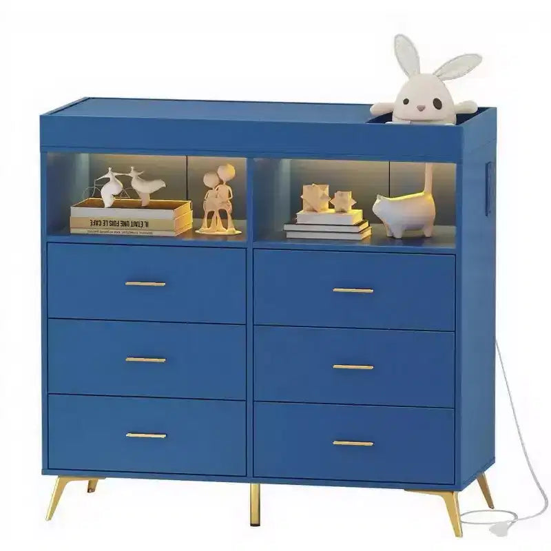 Commode à langer avec tiroirs et pieds en métal, organisateur de chambre de bébé