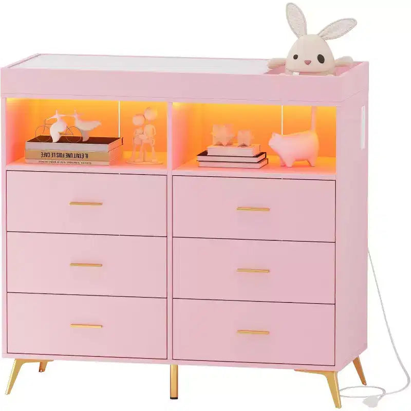 Commode à langer avec tiroirs et pieds en métal, organisateur de chambre de bébé