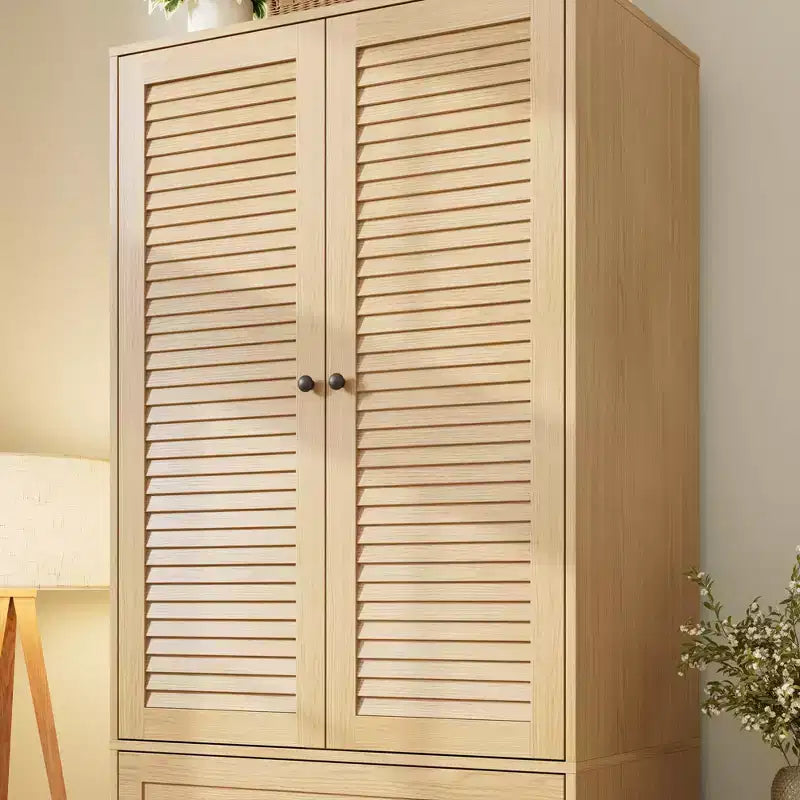 Armoire penderie avec tiroirs, armoire en bois de 176,5 cm