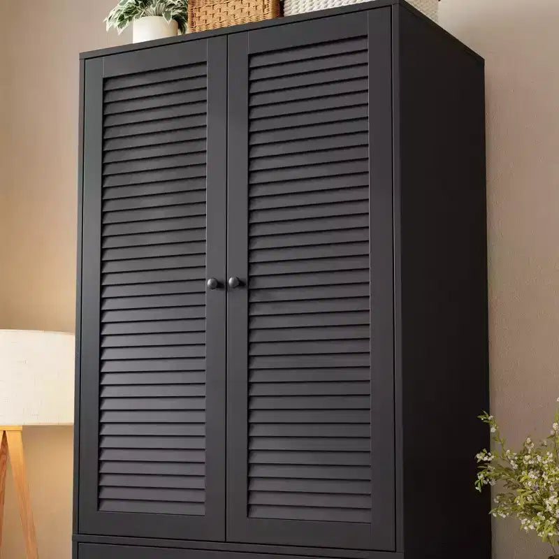 Armoire penderie avec tiroirs, armoire en bois de 176,5 cm