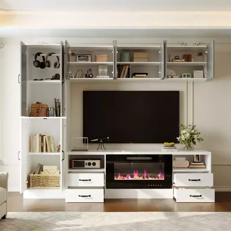 Meuble de rangement multifonctionnel bicolore au design minimaliste