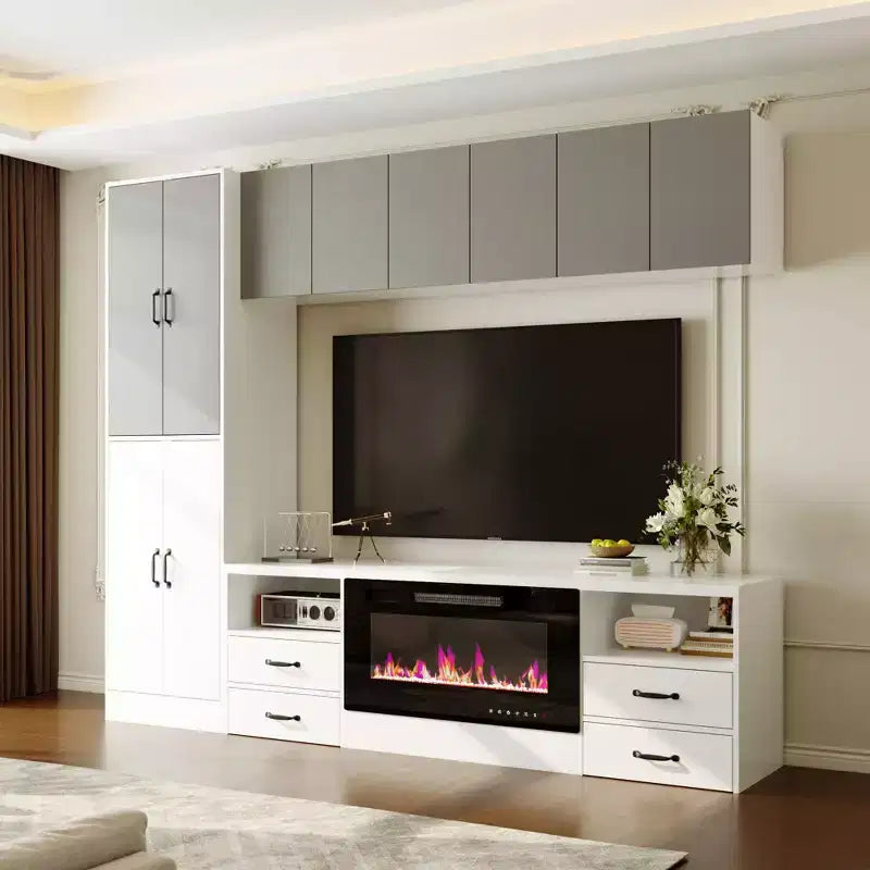 Meuble de rangement multifonctionnel bicolore au design minimaliste
