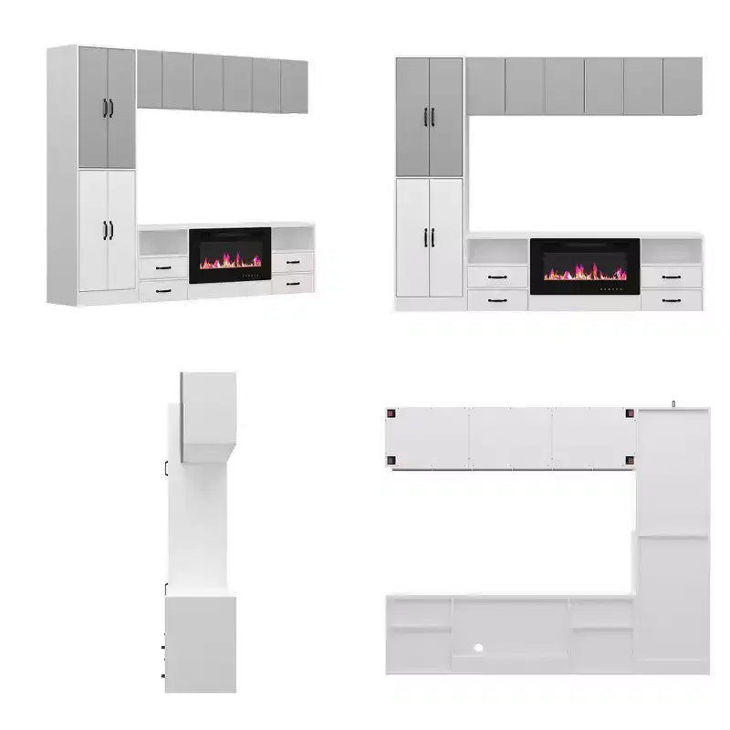 Meuble de rangement multifonctionnel bicolore au design minimaliste