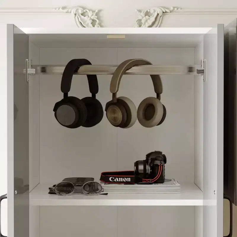 Meuble de rangement multifonctionnel bicolore au design minimaliste