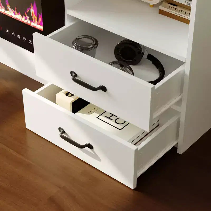 Meuble de rangement multifonctionnel bicolore au design minimaliste