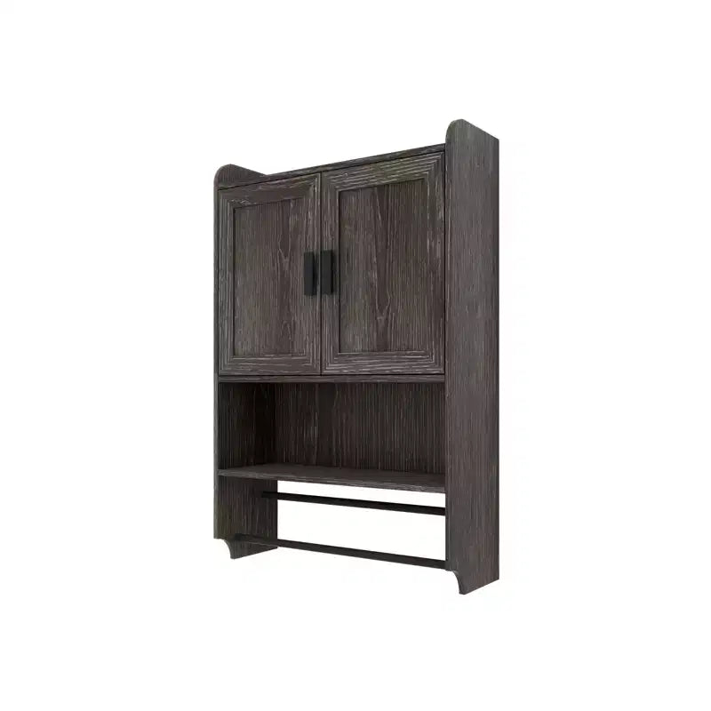 sumyeg Bathroom Wall Cabinet with Doors, Adjustable Shelf, Towel Bar, and Paper Holder