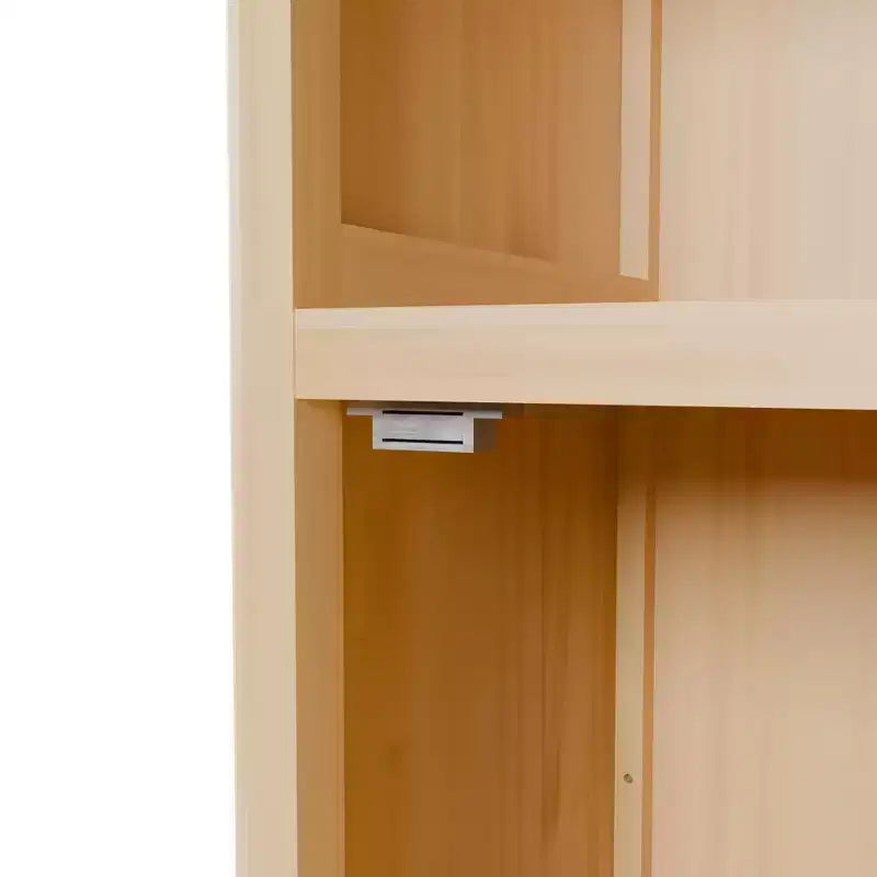 Meuble de rangement haut en bambou à 5 niveaux avec une porte, style maison de campagne