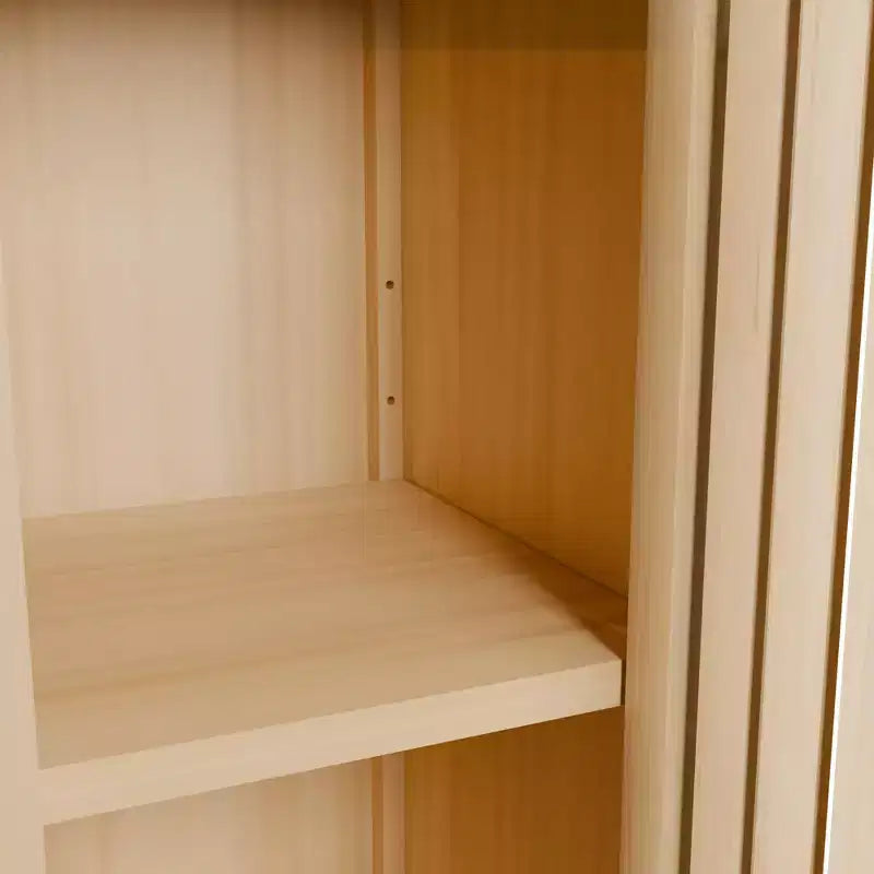 Meuble de rangement haut en bambou à 5 niveaux avec une porte, style maison de campagne
