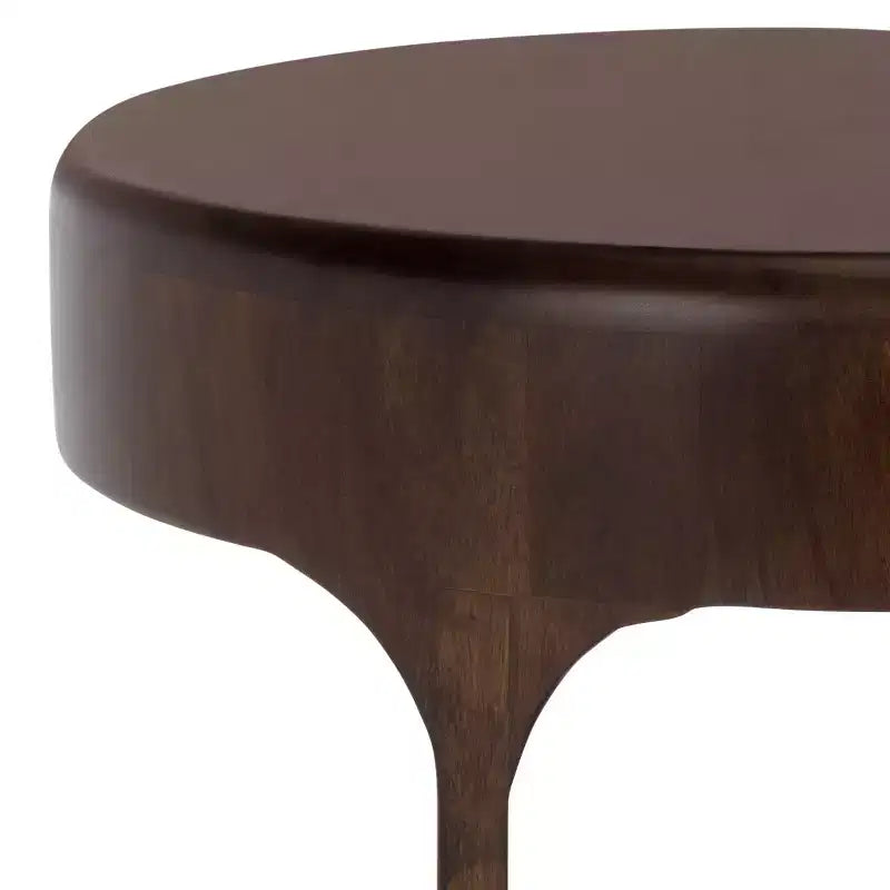 Table d'appoint ronde brun foncé