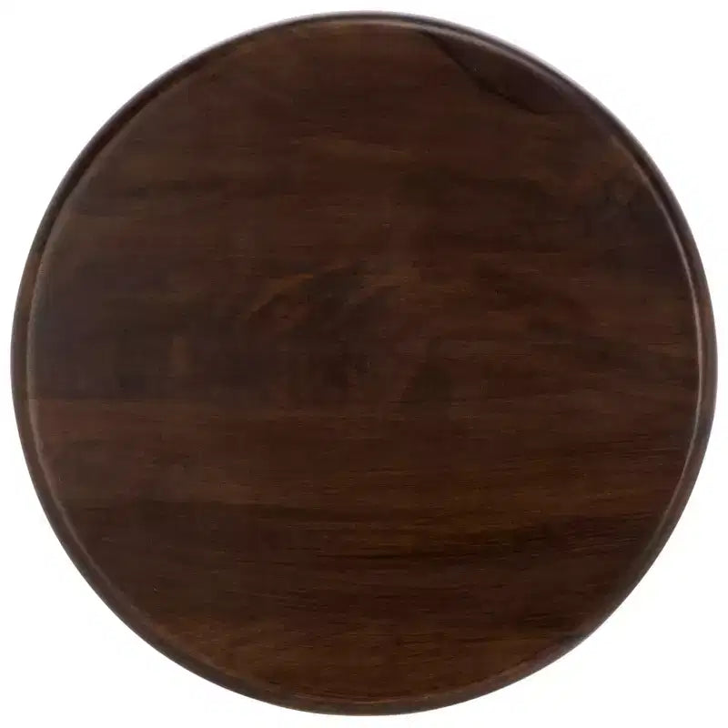 Table d'appoint ronde brun foncé