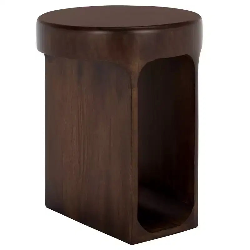 Table d'appoint ronde brun foncé