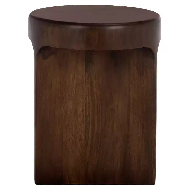 Table d'appoint ronde brun foncé