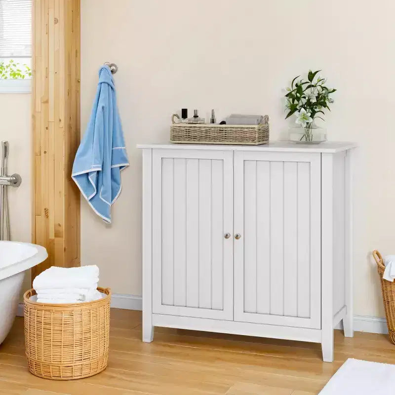 Meuble de rangement au sol, 2 portes, organisateur moderne sur pied, meuble d'angle