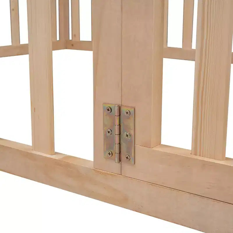Cadre de lit en bois pleine grandeur avec clôture et porte