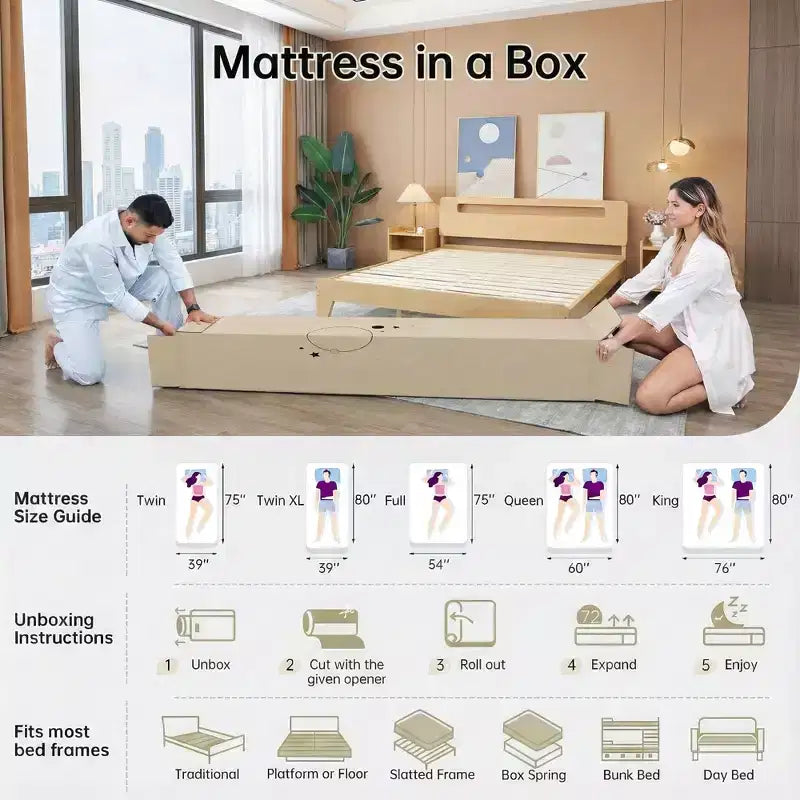 Matelas 8 pouces pour lit jumeau/jumeau XL/double/grand pour adulte adolescent seul