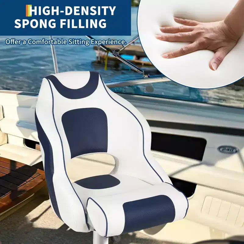 Siège baquet Captain, chaise de bateau en vinyle marin avec rembourrage en éponge épaissie