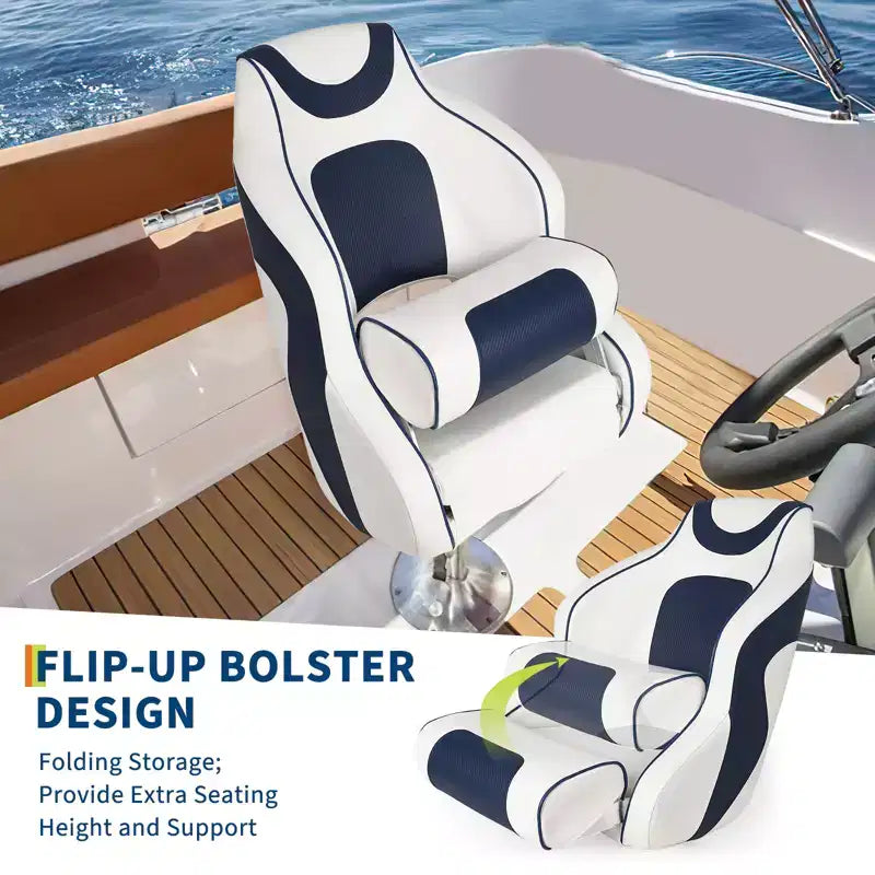 Siège baquet Captain, chaise de bateau en vinyle marin avec rembourrage en éponge épaissie
