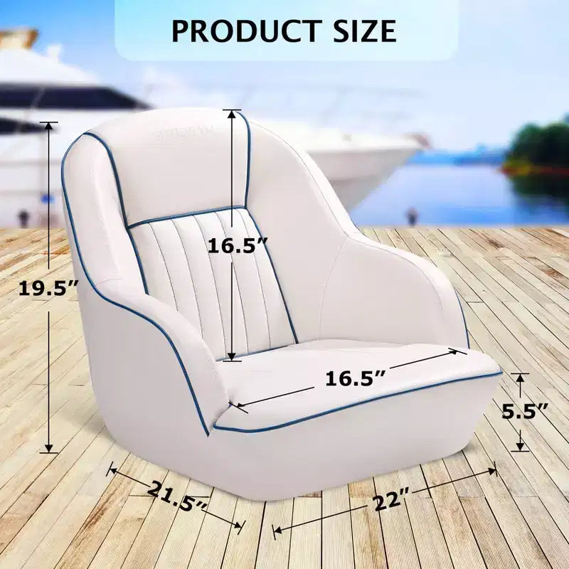 Siège baquet Captain, chaise de bateau en vinyle marin avec rembourrage en éponge épaissie