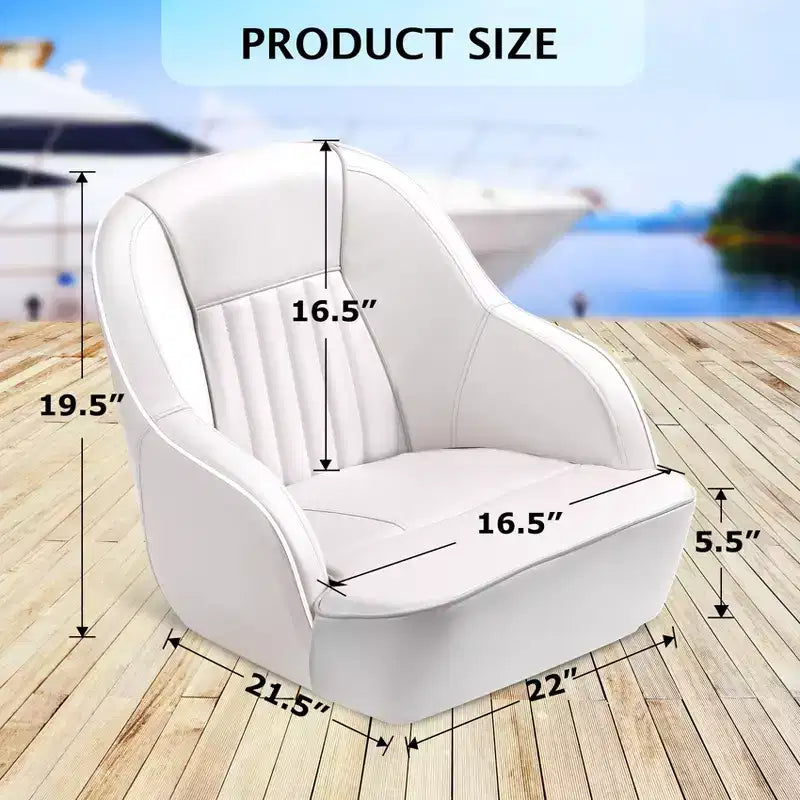Siège baquet Captain, chaise de bateau en vinyle marin avec rembourrage en éponge épaissie
