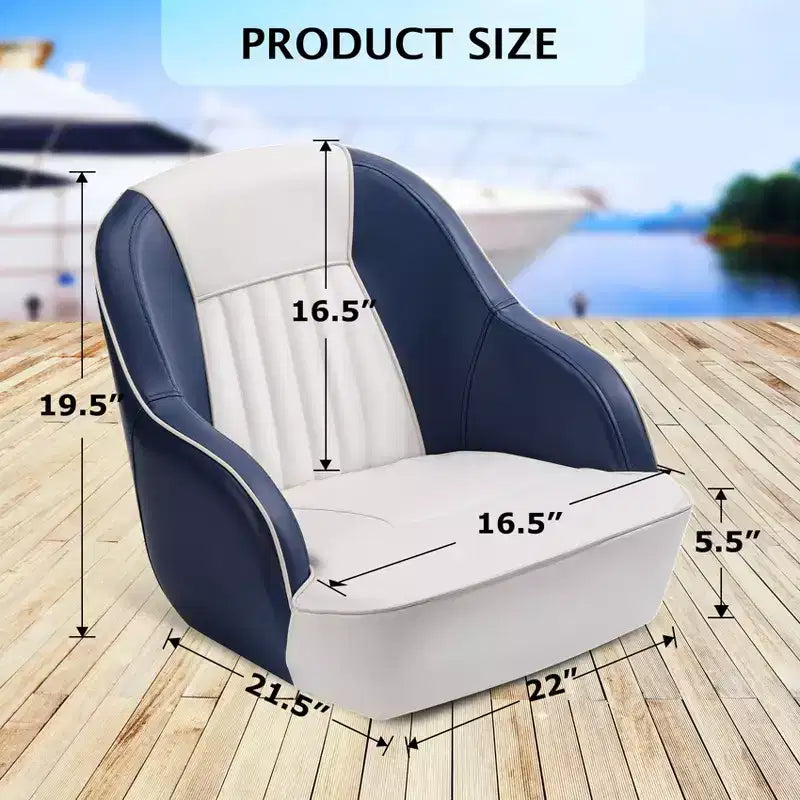 Siège baquet Captain, chaise de bateau en vinyle marin avec rembourrage en éponge épaissie