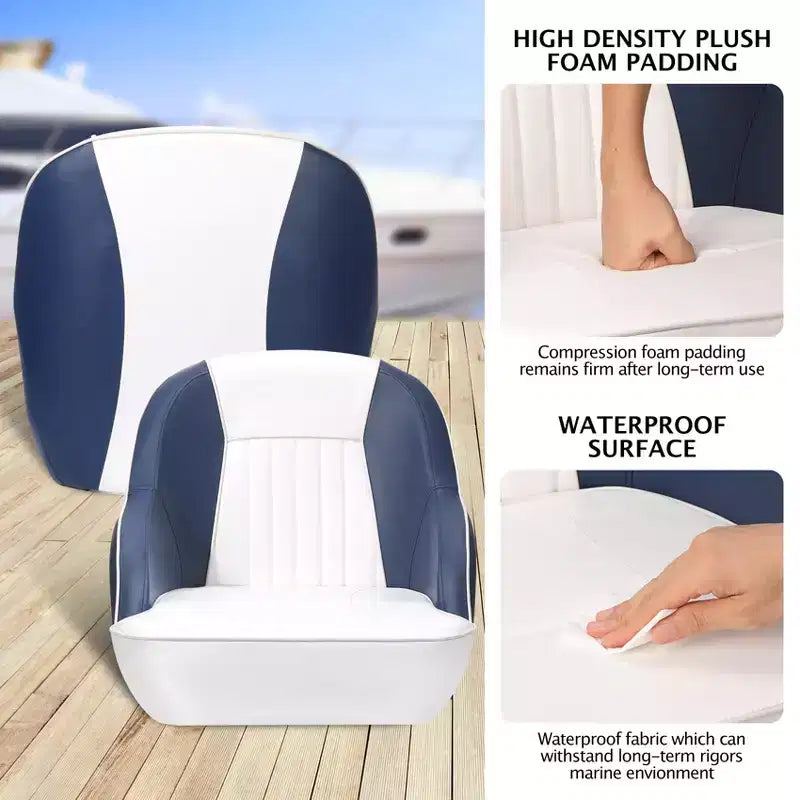Siège baquet Captain, chaise de bateau en vinyle marin avec rembourrage en éponge épaissie