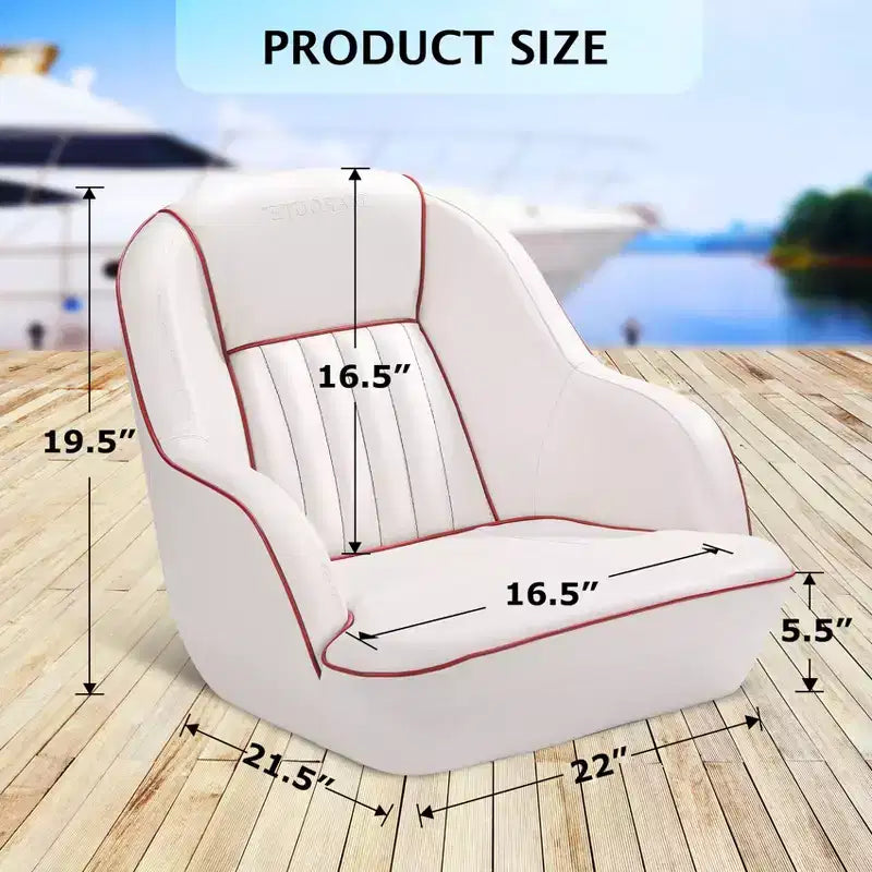 Siège baquet Captain, chaise de bateau en vinyle marin avec rembourrage en éponge épaissie