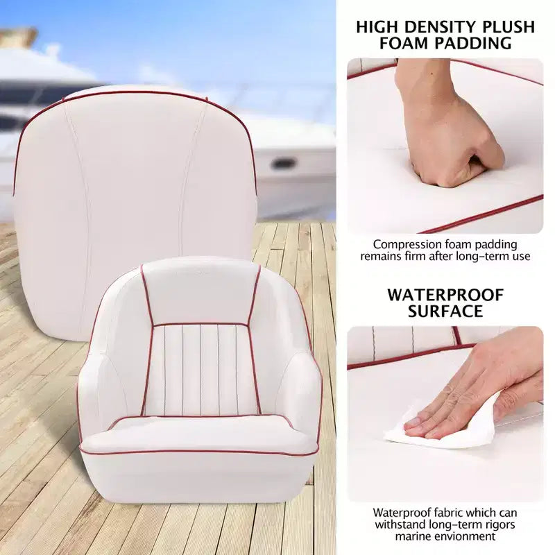 Siège baquet Captain, chaise de bateau en vinyle marin avec rembourrage en éponge épaissie