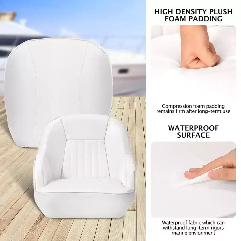 Siège baquet Captain, chaise de bateau en vinyle marin avec rembourrage en éponge épaissie