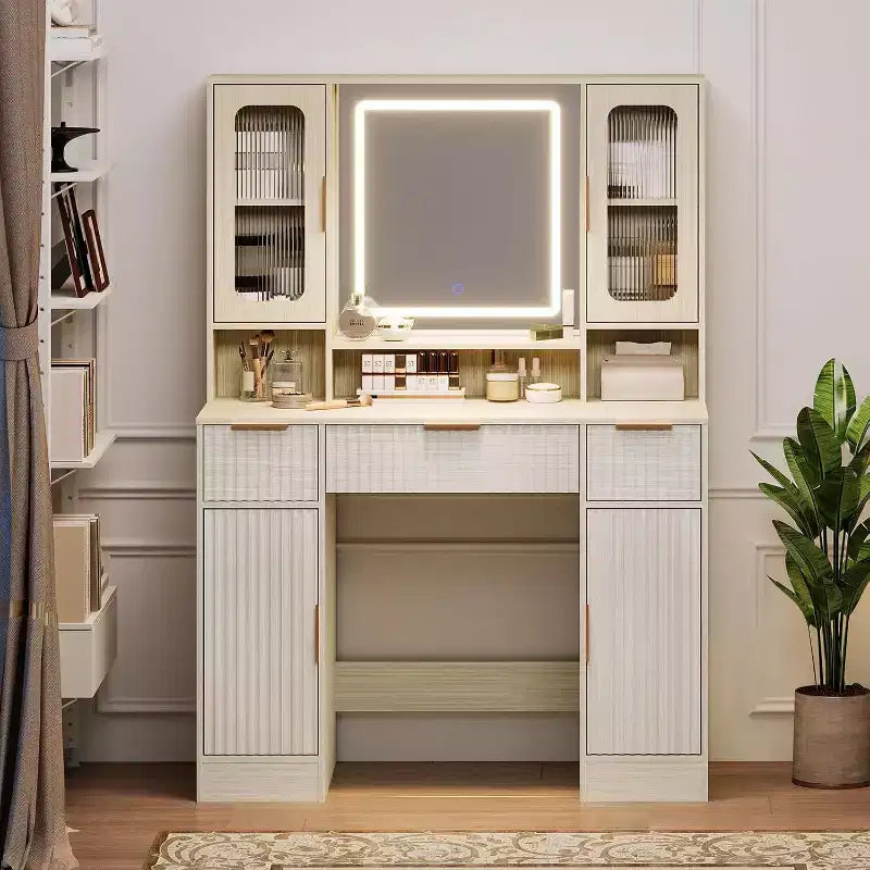 Coiffeuse avec miroir, Table de maquillage moderne, Coiffeuses pour chambre à coucher