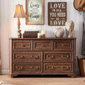 Commode de style rustique vintage à 7 tiroirs, pour chambre à coucher et salon, meuble de rangement