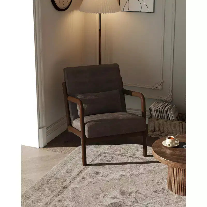 Fauteuil d'appoint Mid-Century Modern avec coussin lombaire