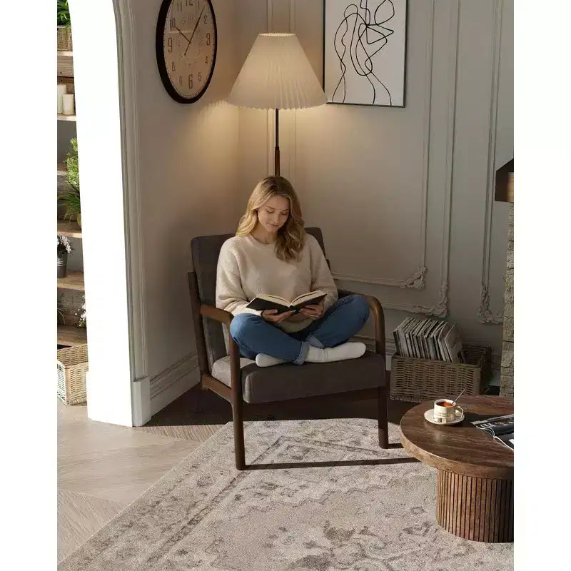 Fauteuil d'appoint Mid-Century Modern avec coussin lombaire