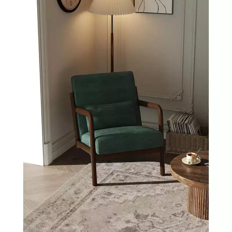 Fauteuil d'appoint Mid-Century Modern avec coussin lombaire