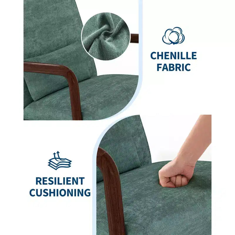 Fauteuil d'appoint Mid-Century Modern avec coussin lombaire