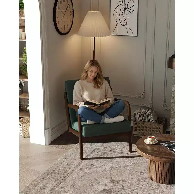 Fauteuil d'appoint Mid-Century Modern avec coussin lombaire