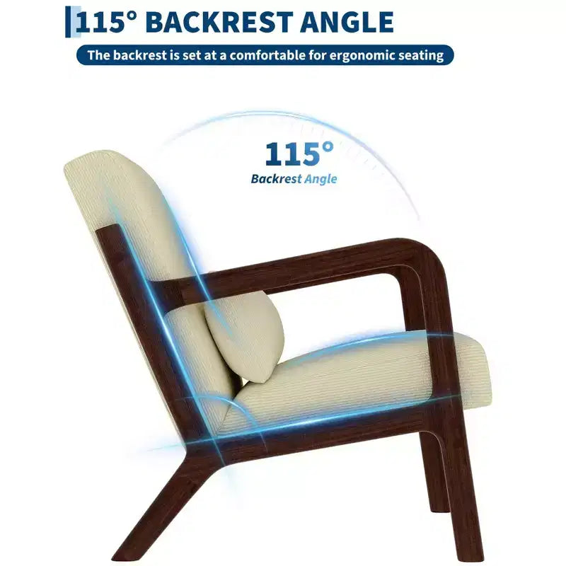 Fauteuil d'appoint Mid-Century Modern avec coussin lombaire