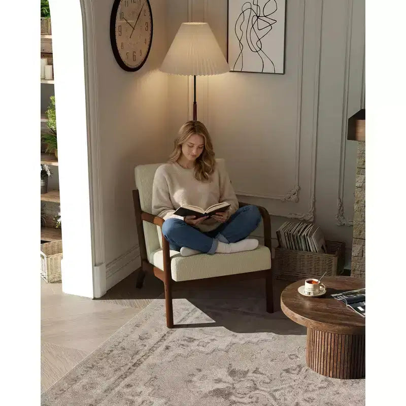 Fauteuil d'appoint Mid-Century Modern avec coussin lombaire