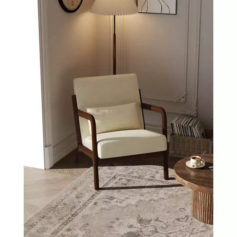 Fauteuil d'appoint Mid-Century Modern avec coussin lombaire