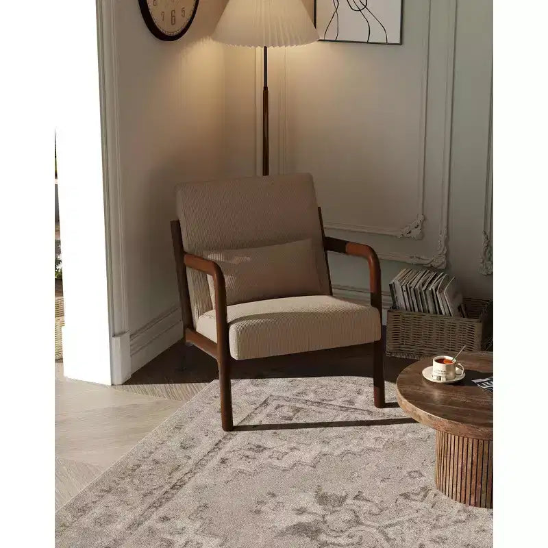 Fauteuil d'appoint Mid-Century Modern avec coussin lombaire