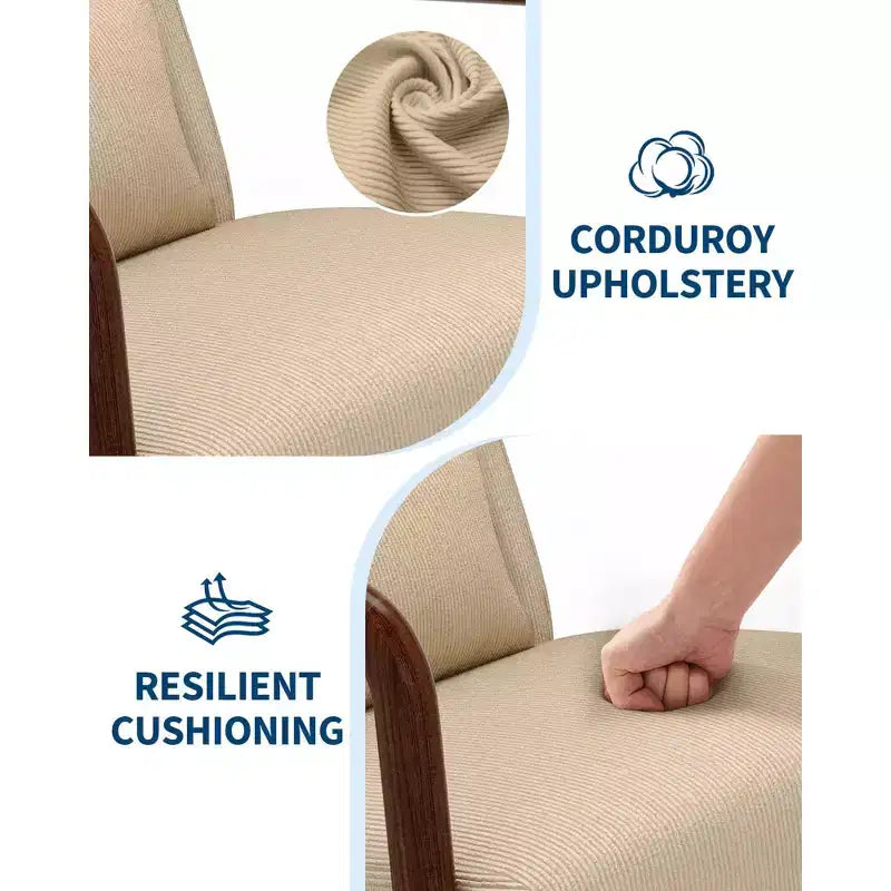 Fauteuil d'appoint Mid-Century Modern avec coussin lombaire