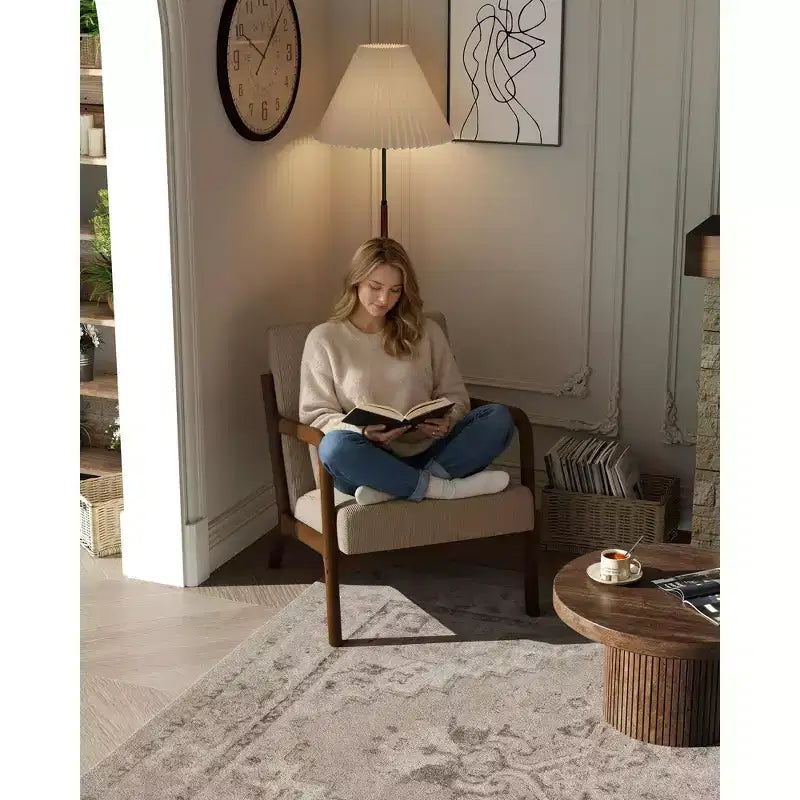 Fauteuil d'appoint Mid-Century Modern avec coussin lombaire